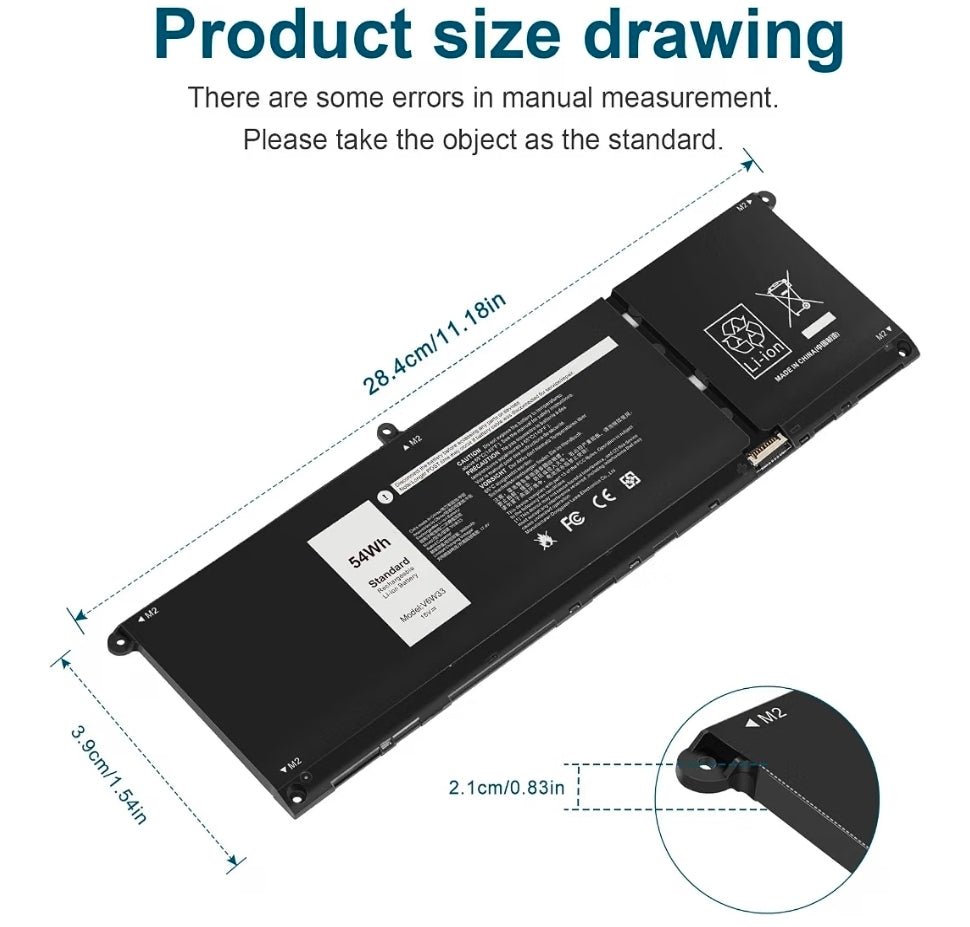 54Wh V6W33 Battery for Dell Latitude 3320 3330 3420 3520 Vostro 3510 3511 3515 3525 5410 5620 5625 Inspiron 15 3511 3510 3520 3515 5310 5410 5418 5510 5515 5518, PG8YJ MGCM5 0MGCM5 JGCCT N9XX1 0PG8YJ - Horizon Endless