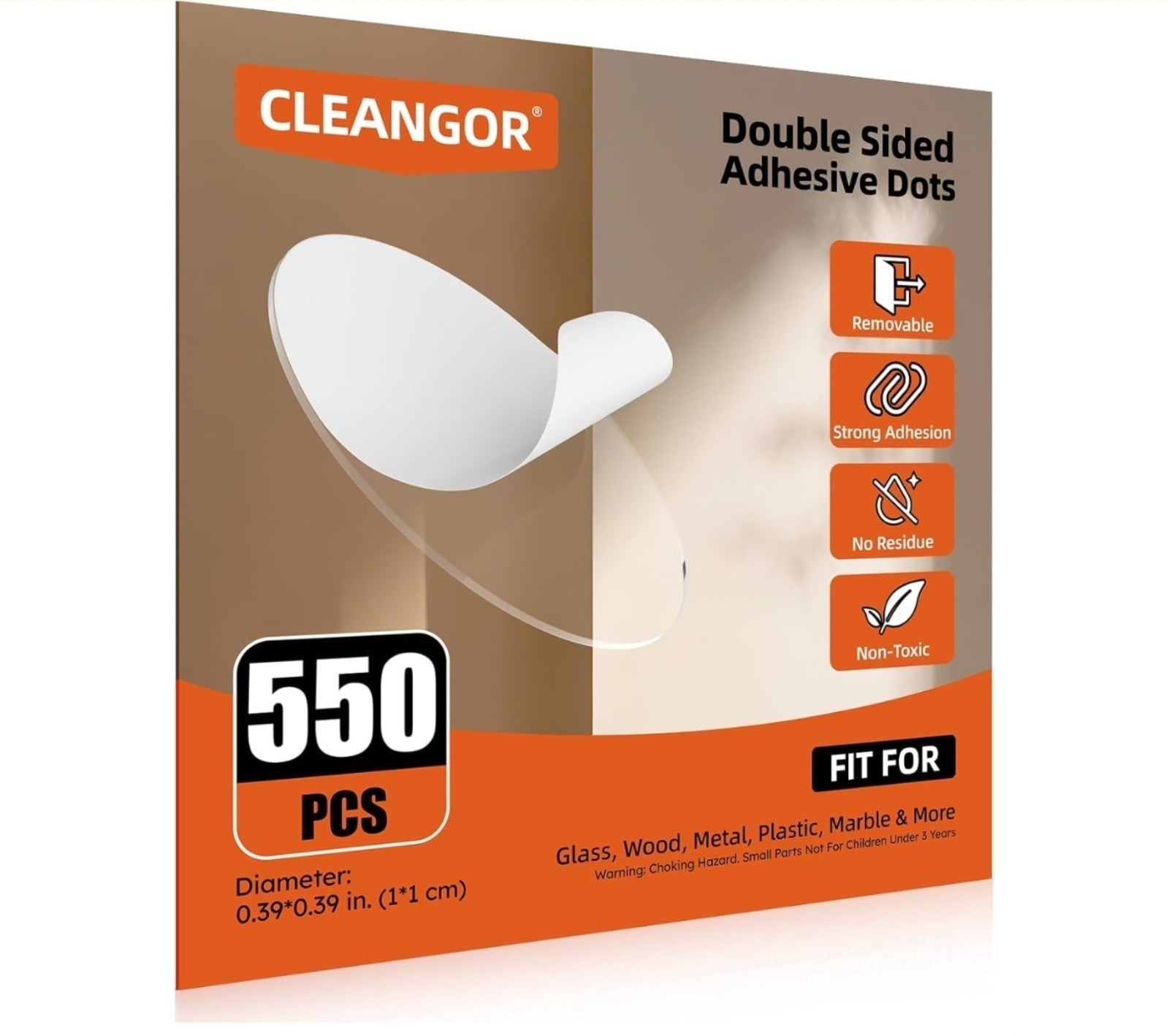 550Pcs Double Sided Sticky Dots, Round Clear Museum Putty Tape Removable Stic... - Horizon Endless