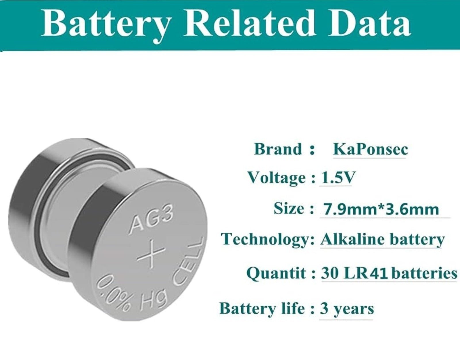 570Pcs AG3 LR41 Batteries 392 384 192 1.5V Alkaline Button Coin Cell Battery - Horizon Endless