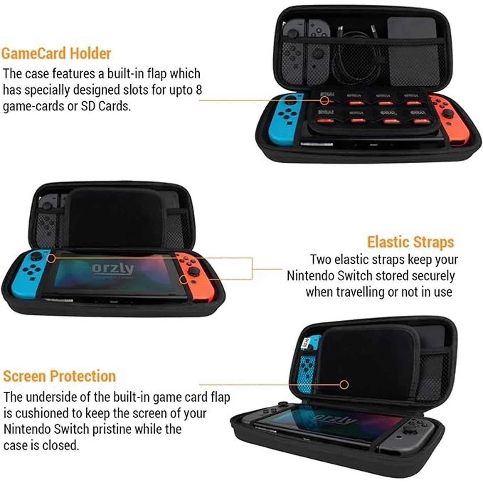 Orzly Carry Case Compatible with Nintendo Switch and New Switch OLED Console NEW