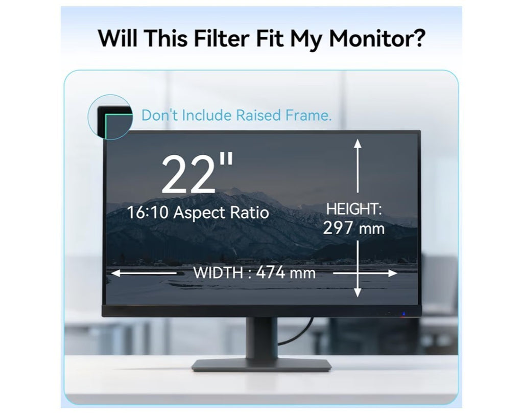 [2-Pack] 22" 16:10 Monitor Screen Protector Anti-Blue Light for Lenovo Asus HP..