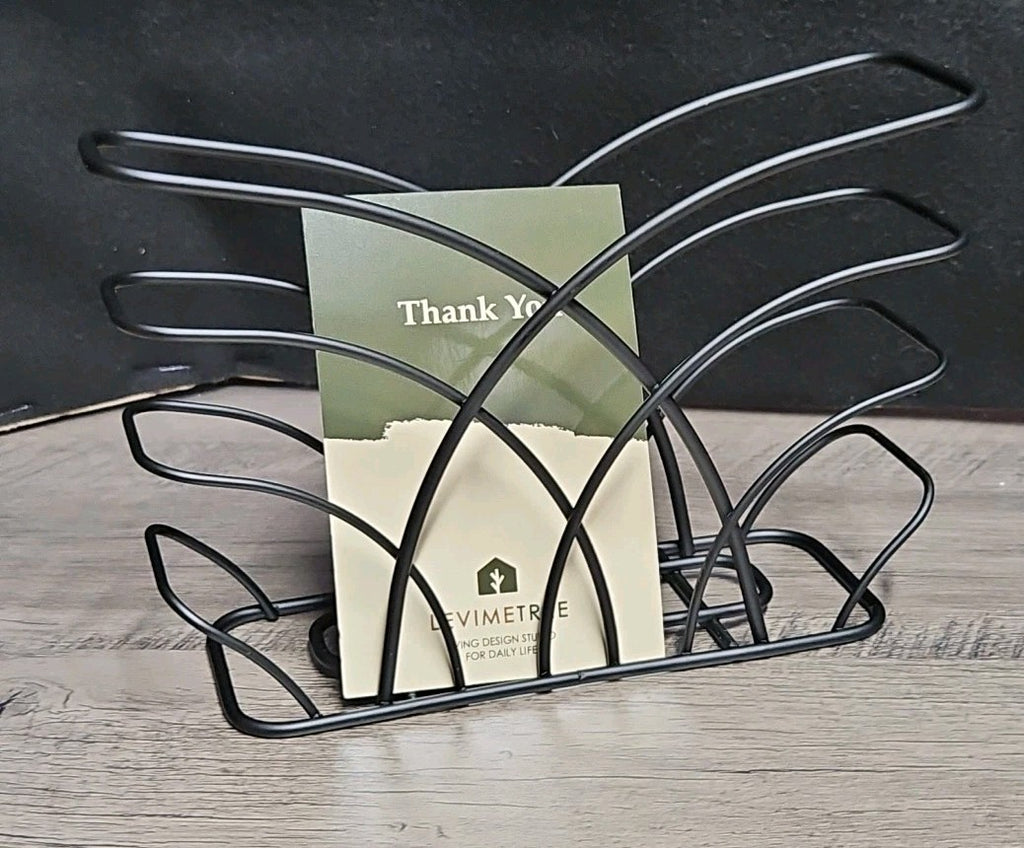 Napkin Holder for Table – Black Iron Upright Napkin Dispenser for Paper Napki...