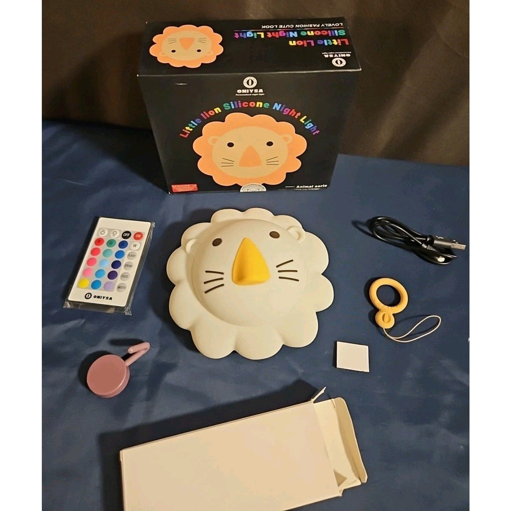 AdorableLittle Lion Silicone Night Light 5.5 inches by 5 inches. 2" thick