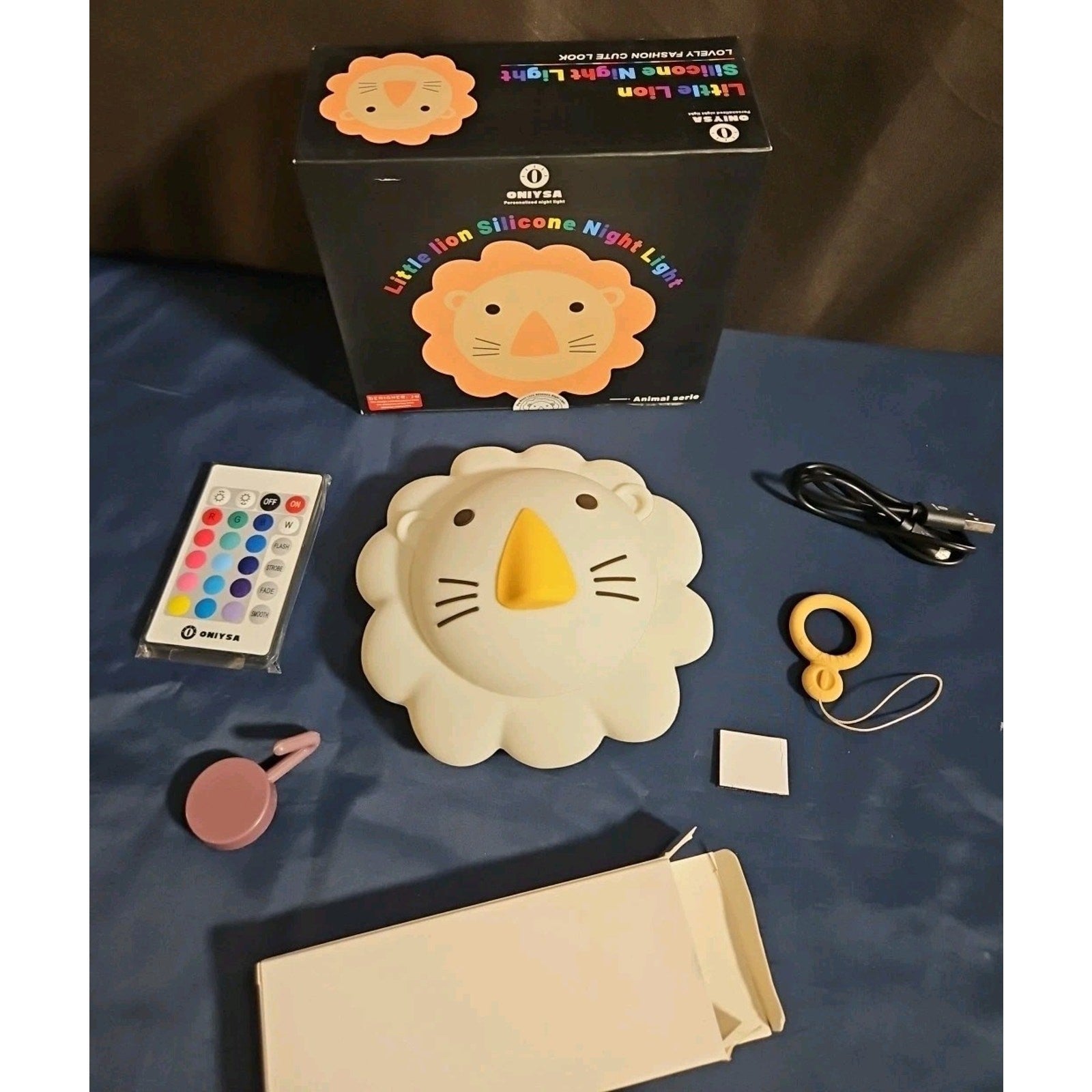 AdorableLittle Lion Silicone Night Light 5.5 inches by 5 inches. 2" thick