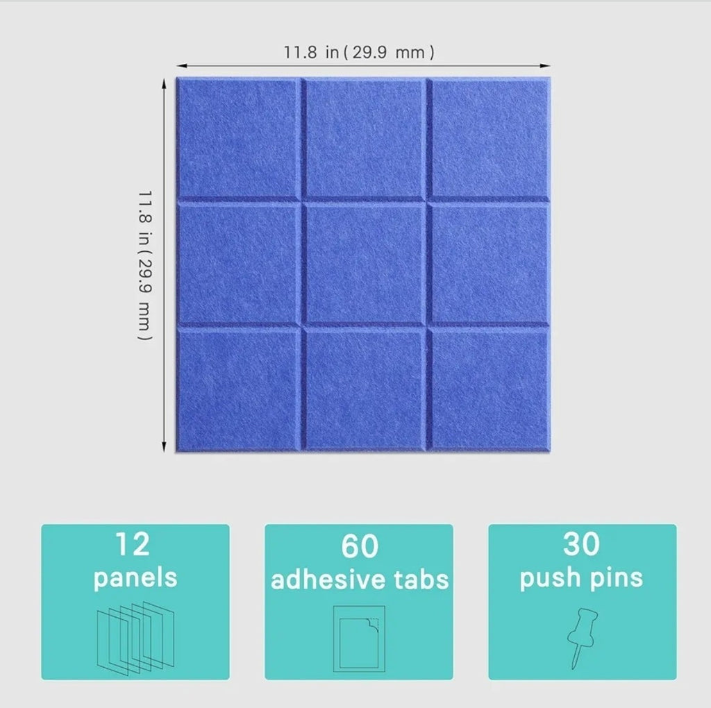Large Cork Board for Wall 48"X36" 12 Pack Felt Tiles Bulletin Boards for Walls
