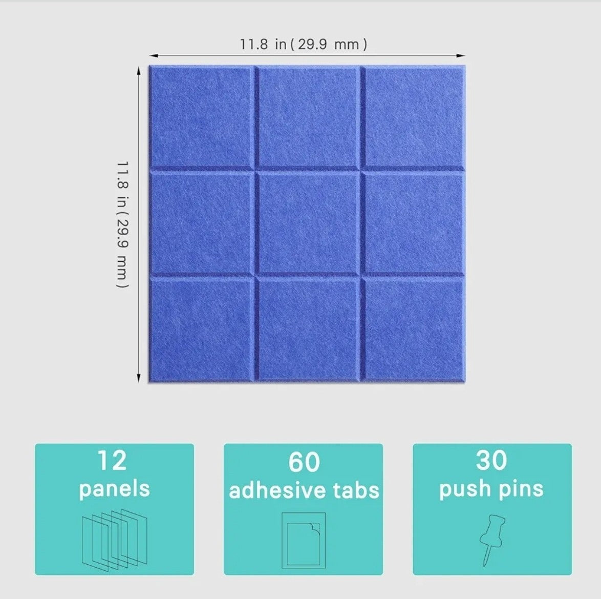 Large Cork Board for Wall 48"X36" 12 Pack Felt Tiles Bulletin Boards for Walls