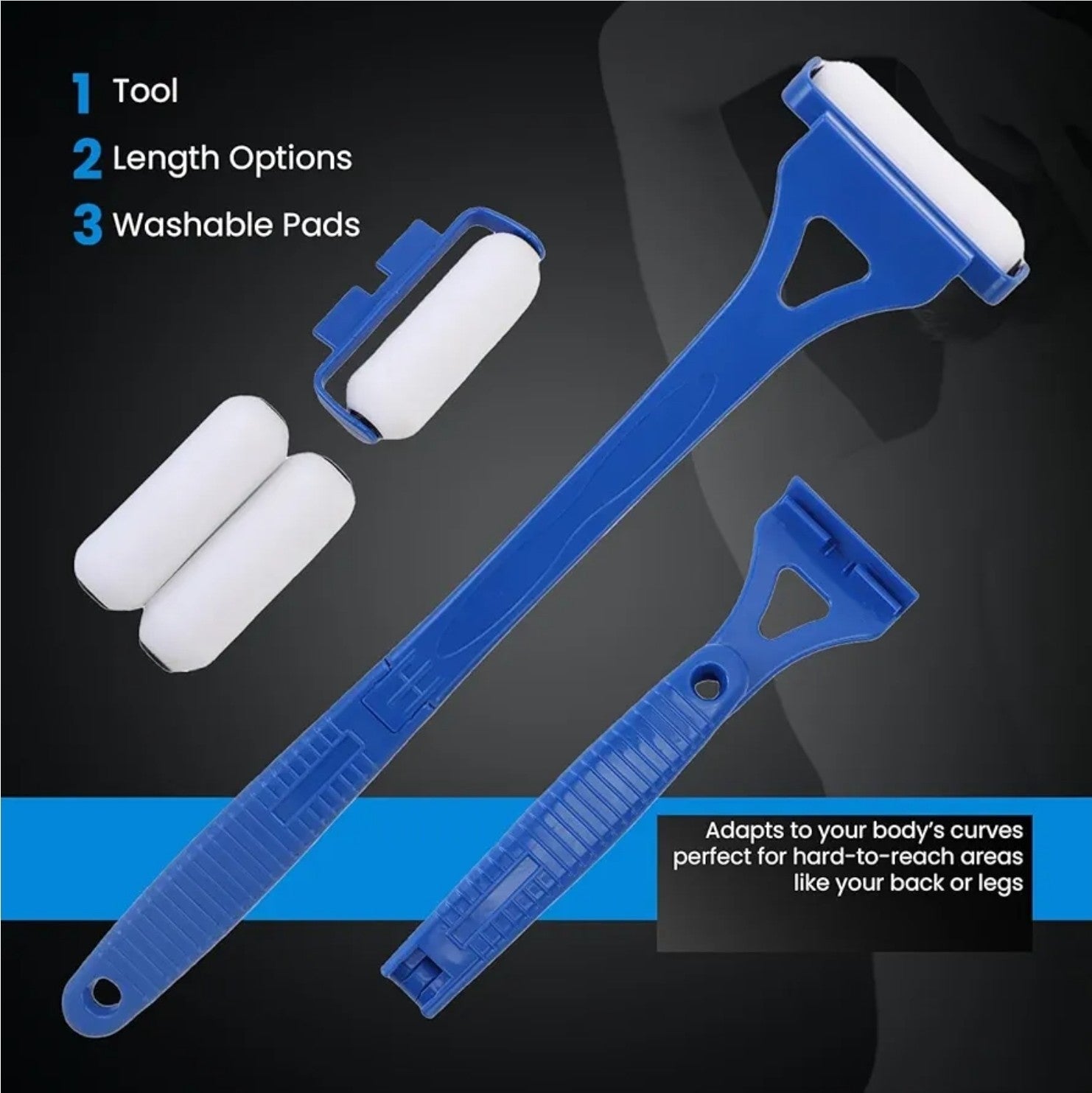 Long Handle Lotion Applicator Flexible Cream Spreader for Back & Body Applicatio