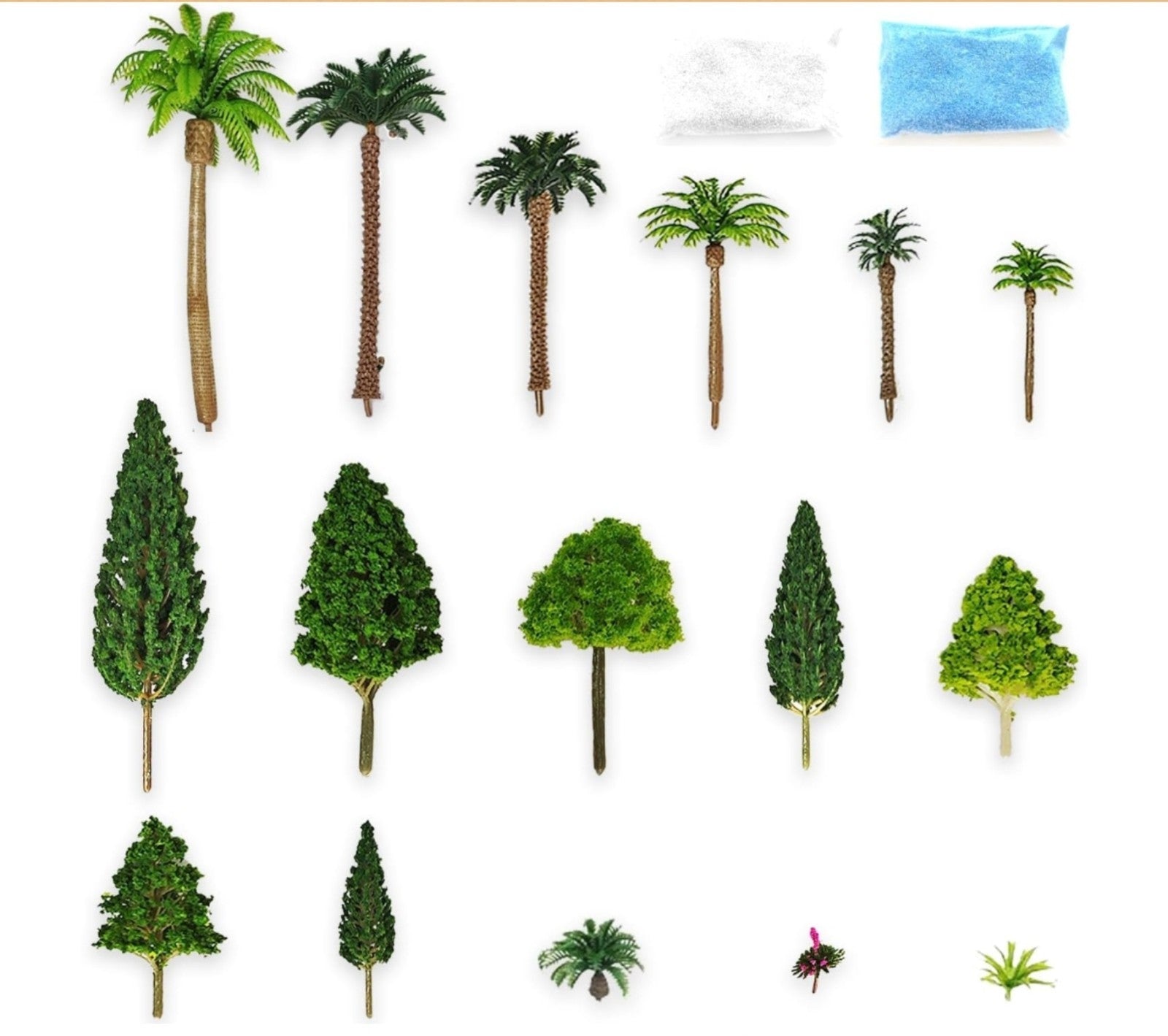 Model Trees, Miniature Palm Trees, 38Pcs, Architecture Tree, Rainforest with ...