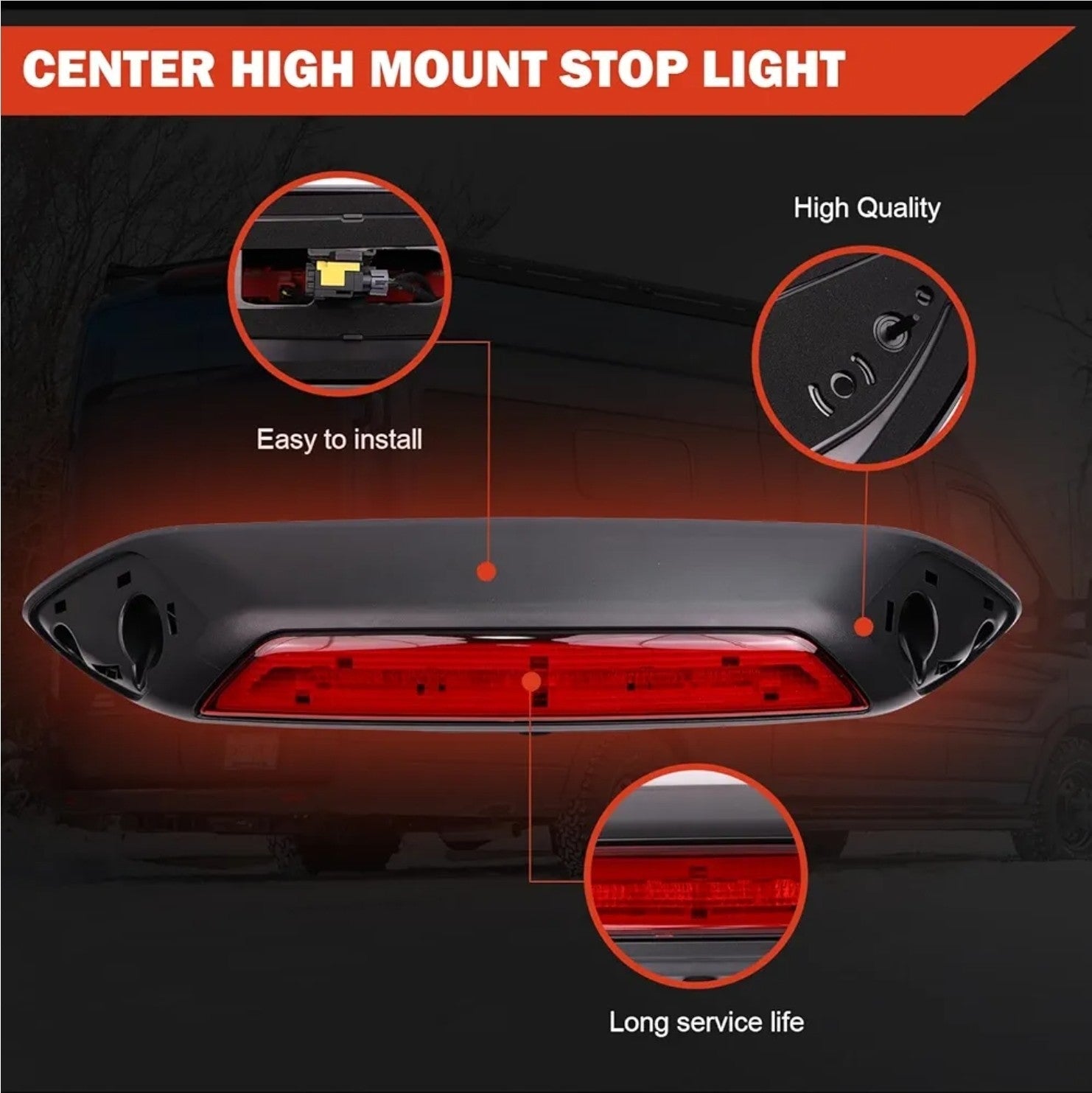 Third Brake Light With Camera Compatible with Ford Transit 150 250 350 2020-2025