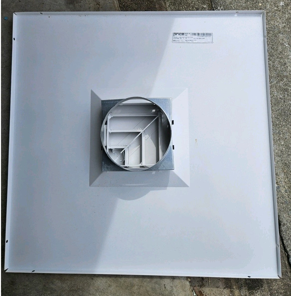 Price Air Diffuser S3-2W COR Square Ceiling HVAC Vent Register White