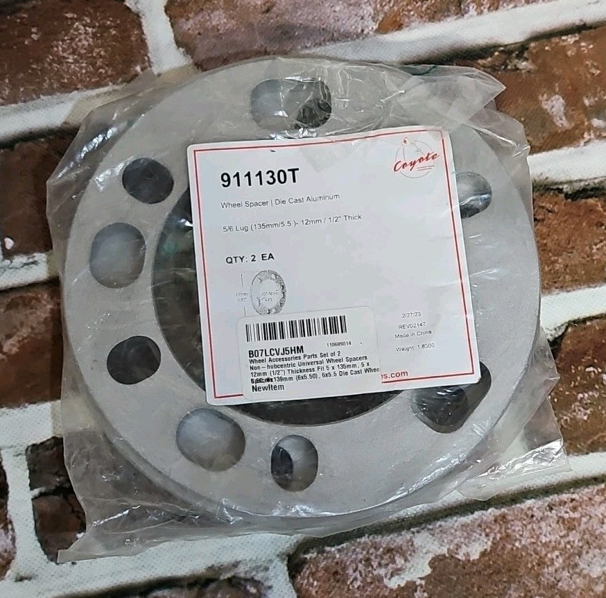 1/2 inch (12mm) 5x5.5 and 6x5.5 Wheel Spacers Compatible with 1/2 inch thick