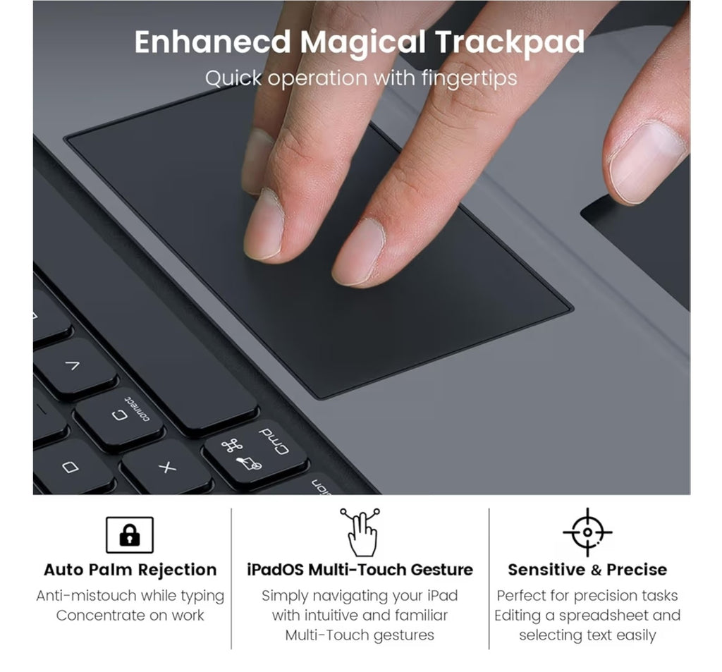 Wireless Magic Keyboard Case for Apple Ipad Air 10.9" / 11" M2 2024 Ipad Pro 11"
