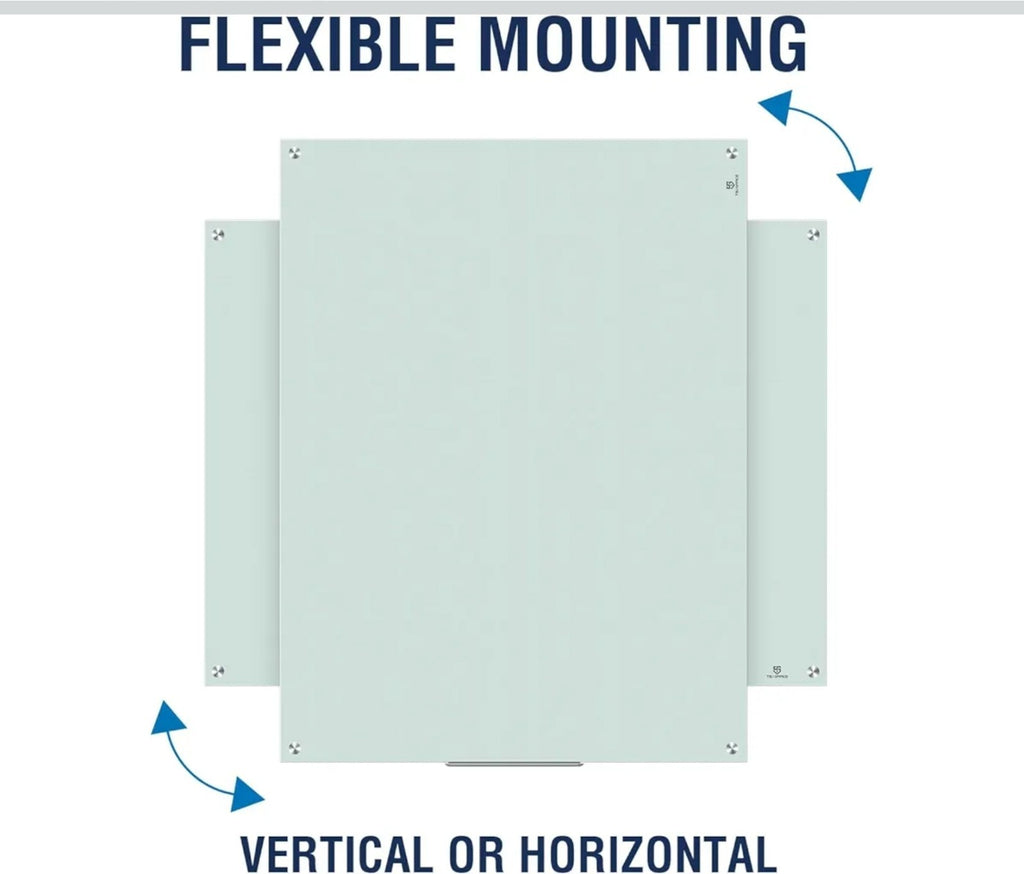 Glass Dry-Erase Board - 48 X 30 Inches Wall Mounted Whiteboard with Magnetism...