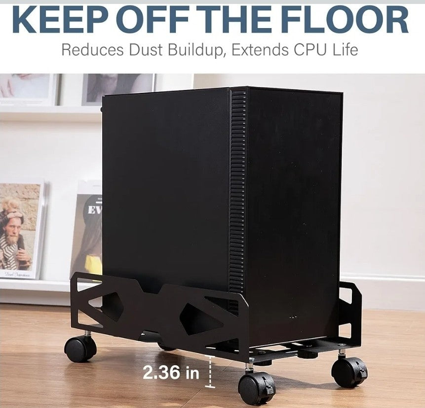 Adjustable Computer Tower Stand, PC Stand Mobile CPU Stand with 4 Rolling Caster