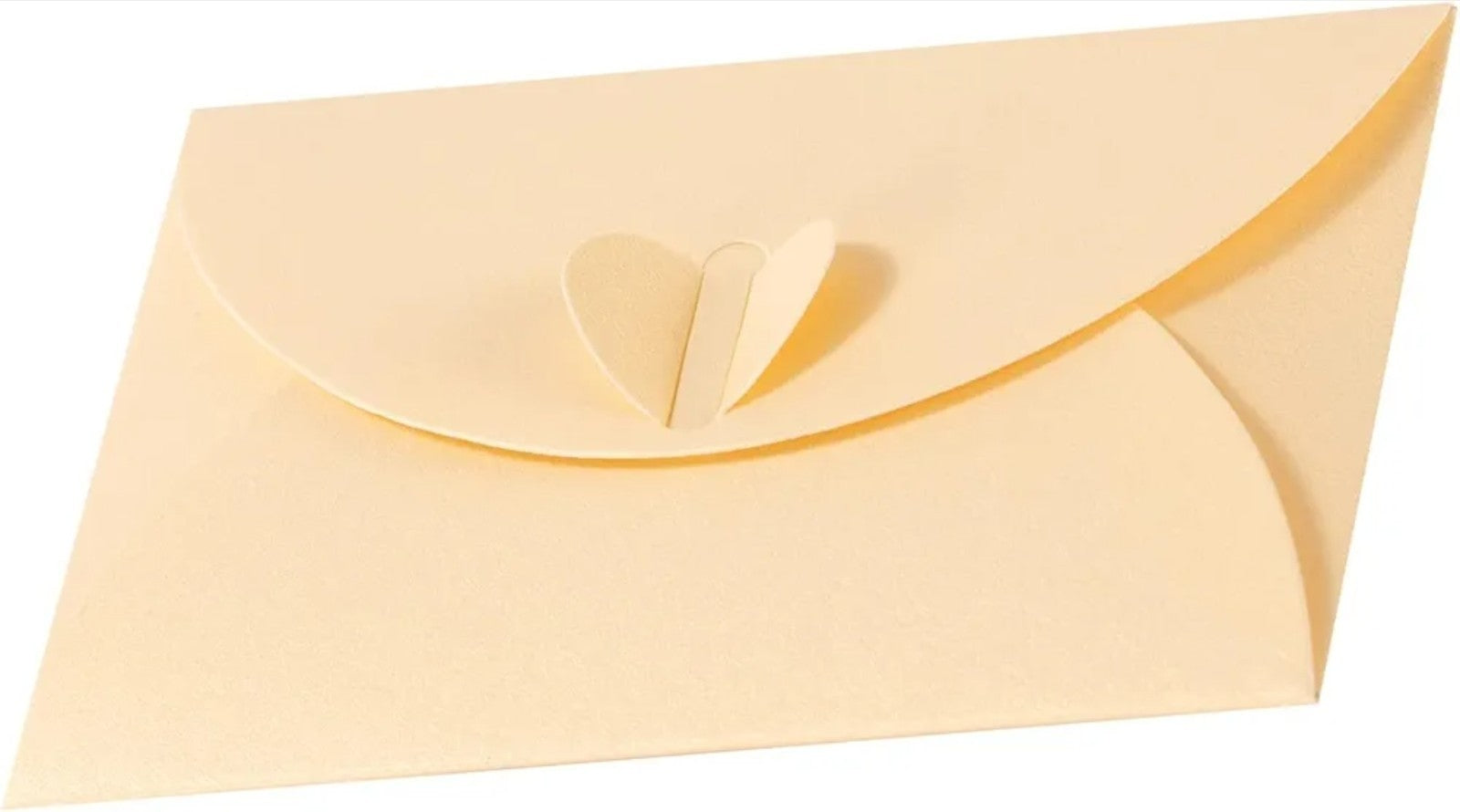 20Pcs Mini Envelopes Heart Clasp Tiny Item Cute Present Card Holder, Yellow