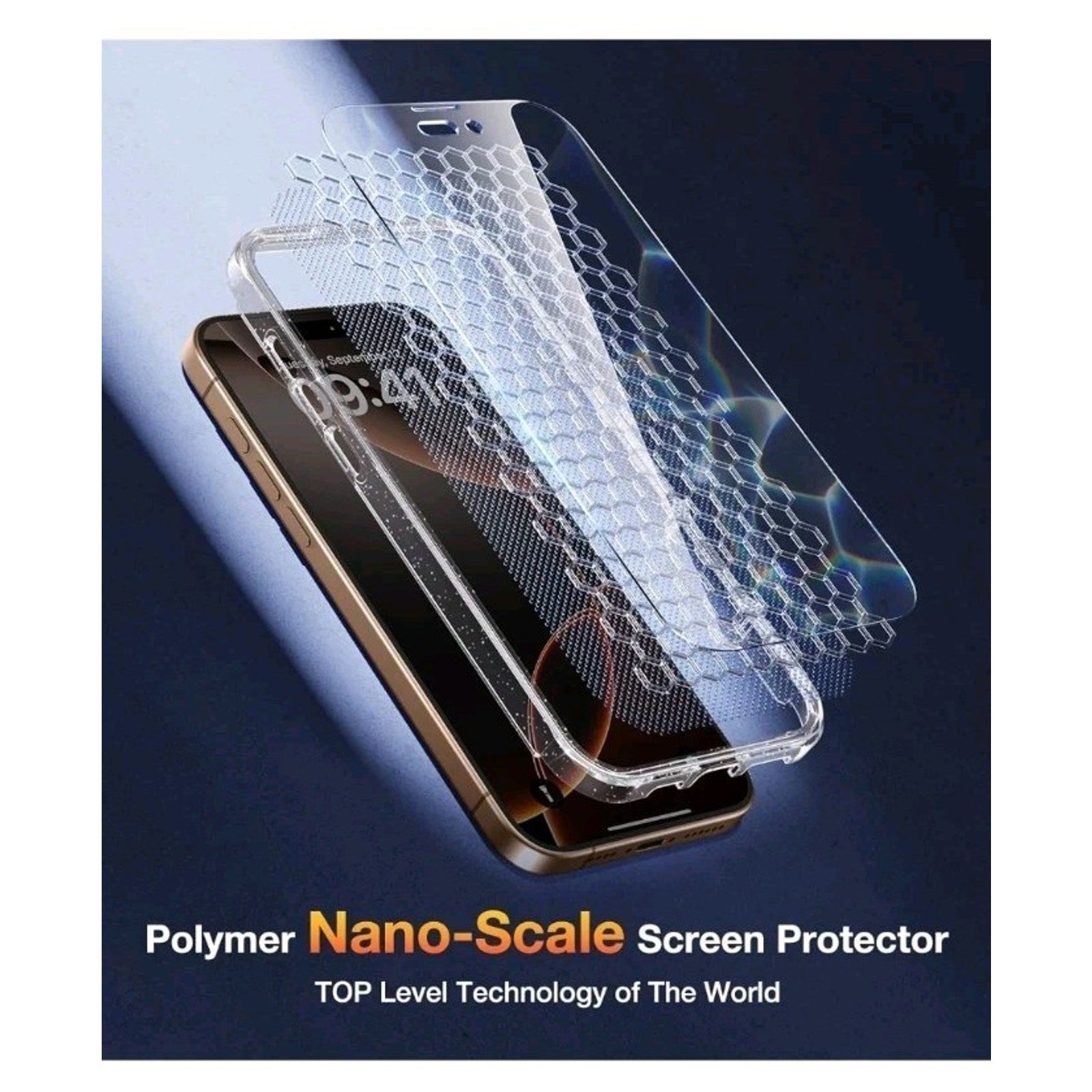 Iphone 16 Pro Mag Case Clear Glitter, with Screen Protector