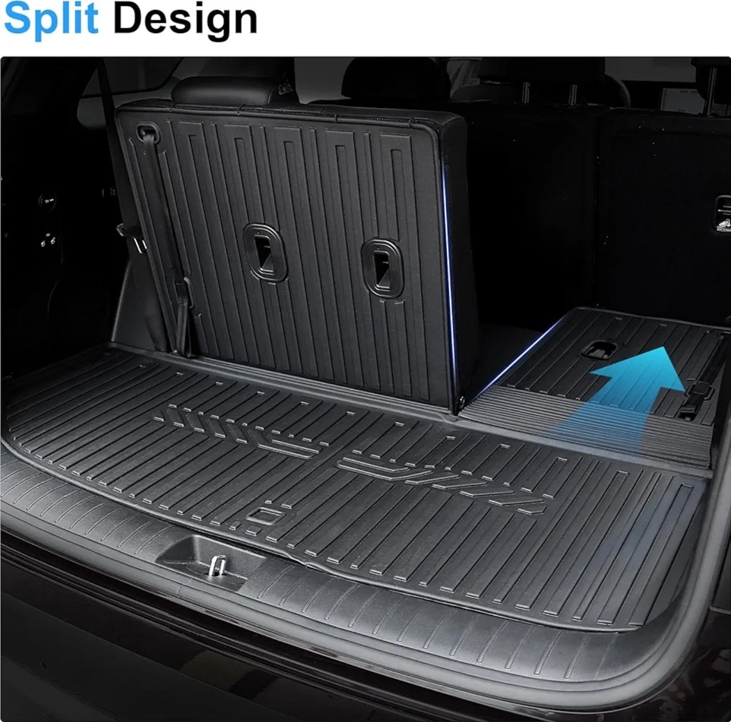 Fits 20-25 Hyundai Palisade TPE All Weather Trunk Mat & Backrest Mat Cargo Liner