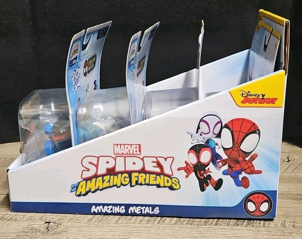 Spidey and His Amazing Friends 4 Pack Die Cast Vehicles Marvel Toys With Display
