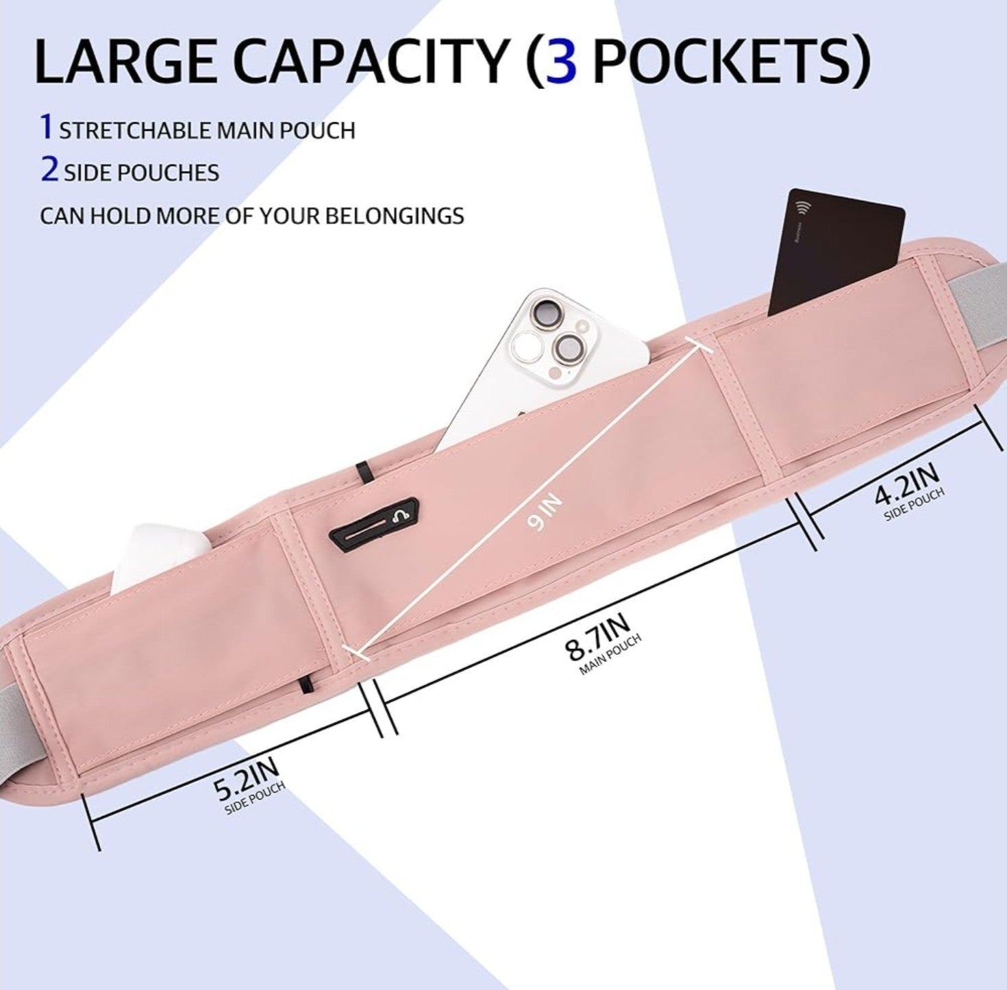 Slim Running Belt for Women Men,Runners Fanny Pack Phone Holder,Money Belt,Runni