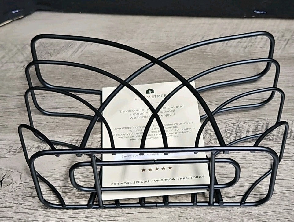 Napkin Holder for Table – Black Iron Upright Napkin Dispenser for Paper Napki...