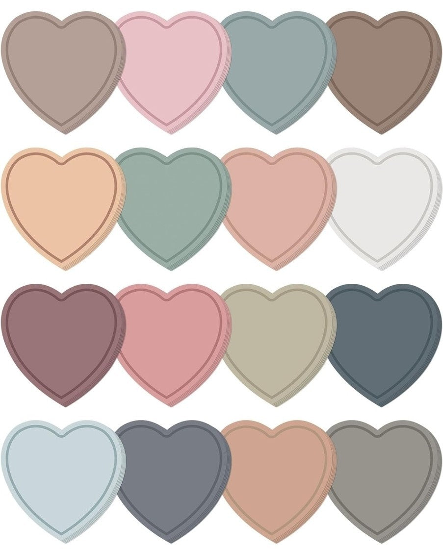 80 Pcs 4 Inch Large Heart Paper Cutouts Single Sided Heart Shape Paper Decor