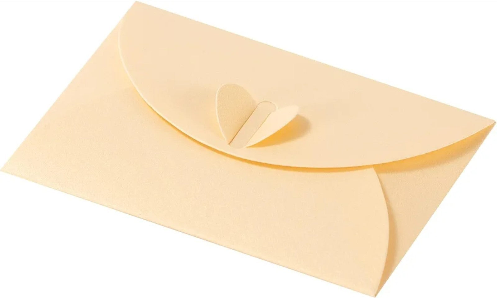 20Pcs Mini Envelopes Heart Clasp Tiny Item Cute Present Card Holder, Yellow
