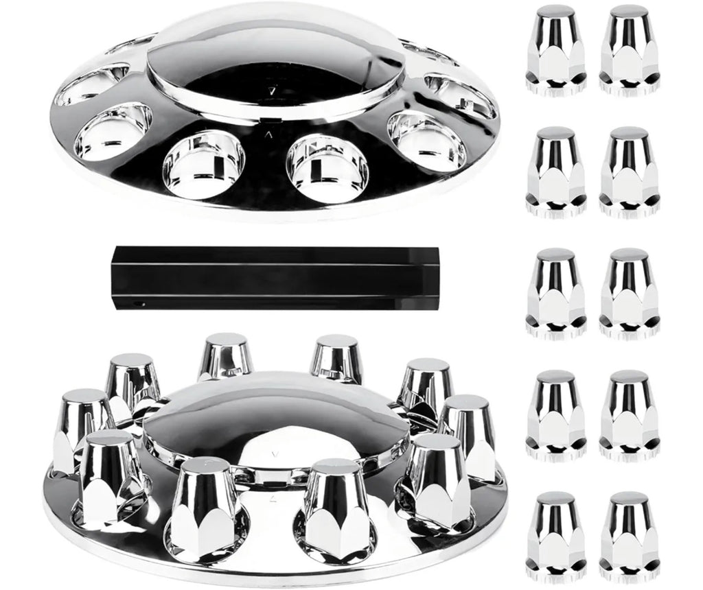 Front Axle Wheel Cover Standart Hubcap 33mm Screw-On ABS Chrome Plastic Durable