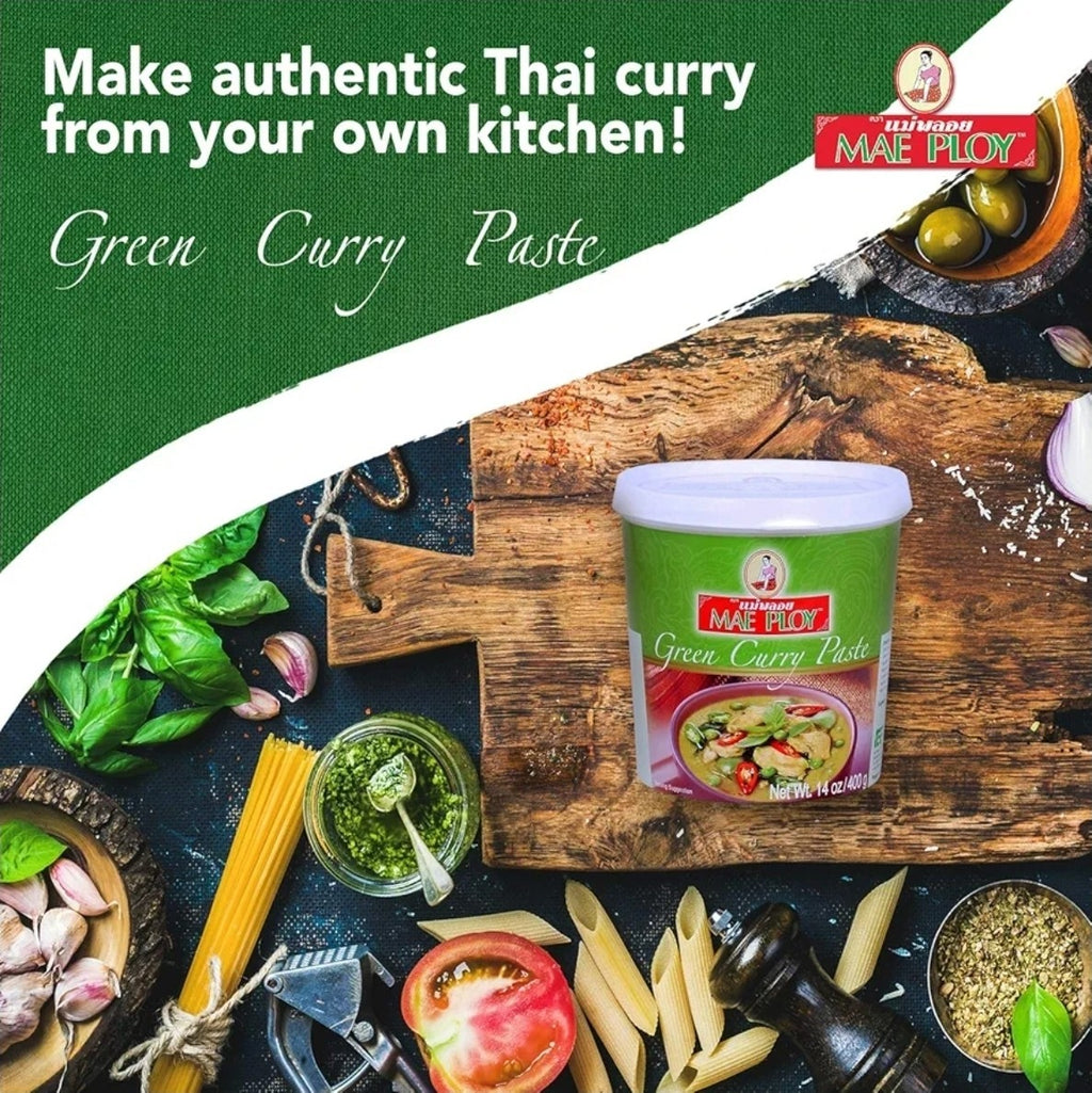 3x Green Curry Paste, Authentic Thai Green Curry Paste for Thai Curries & Other