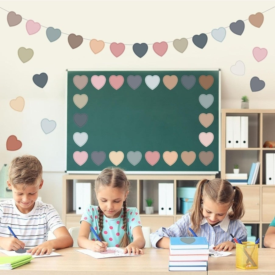 80 Pcs 4 Inch Large Heart Paper Cutouts Single Sided Heart Shape Paper Decor