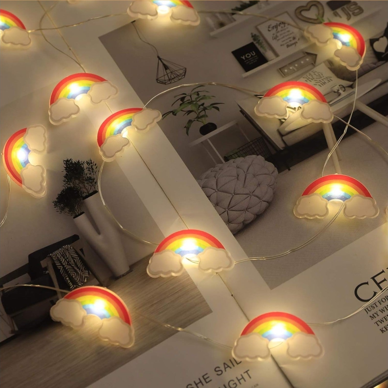 Rainbow String Lights 40 LED Decorative Light Indoor & Outdoor USB or Battery