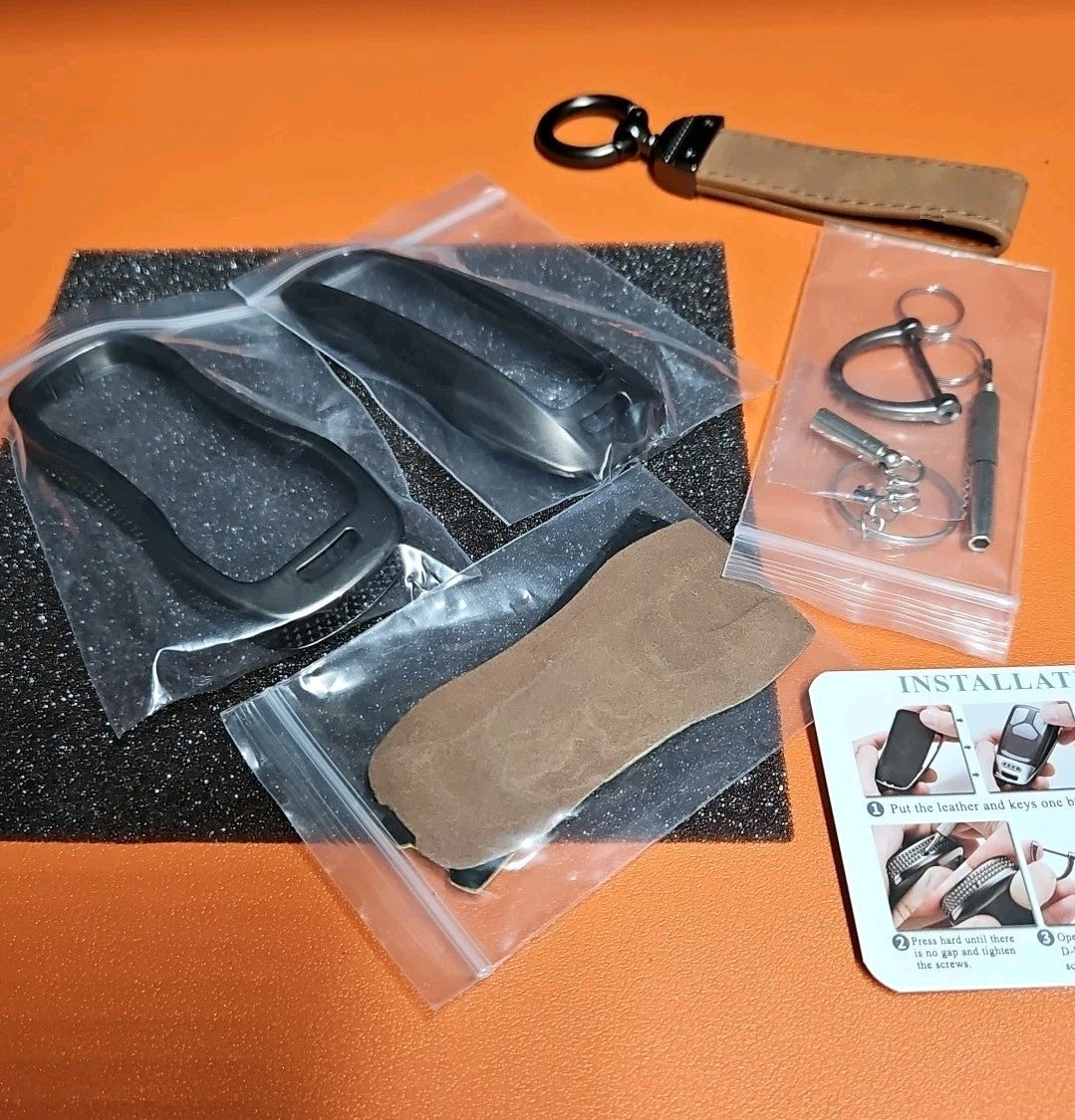 Compatible with Porsche Key Fob Cover with Keychain Leather For Panamera 911 Tay
