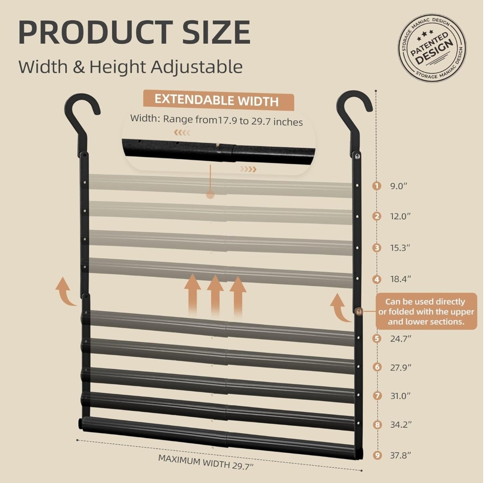 2pk Adjustable Closet Rod Hanging Clothes Heavy Duty Closet Extender Hanging Rod