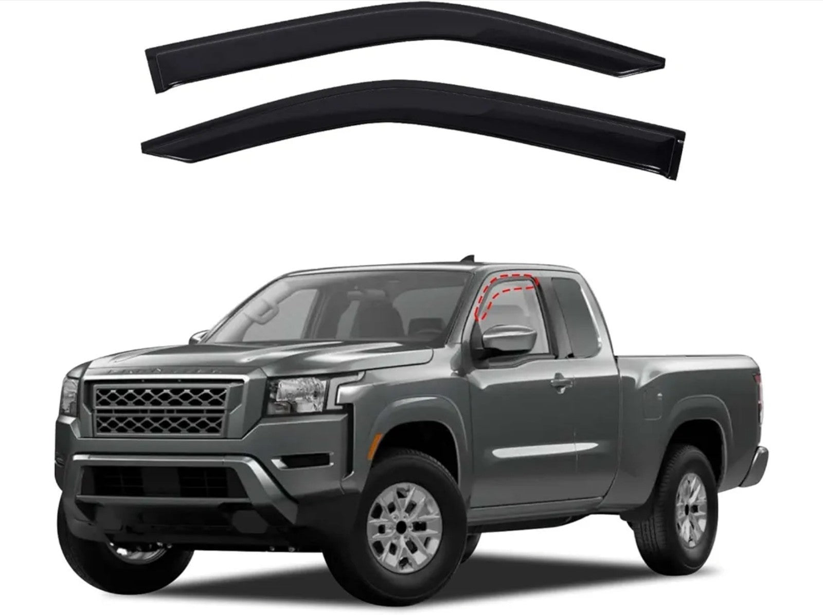2pcs Side Window Rain Guards Sun Visor Deflectors Fits Nissan Frontier 2022+