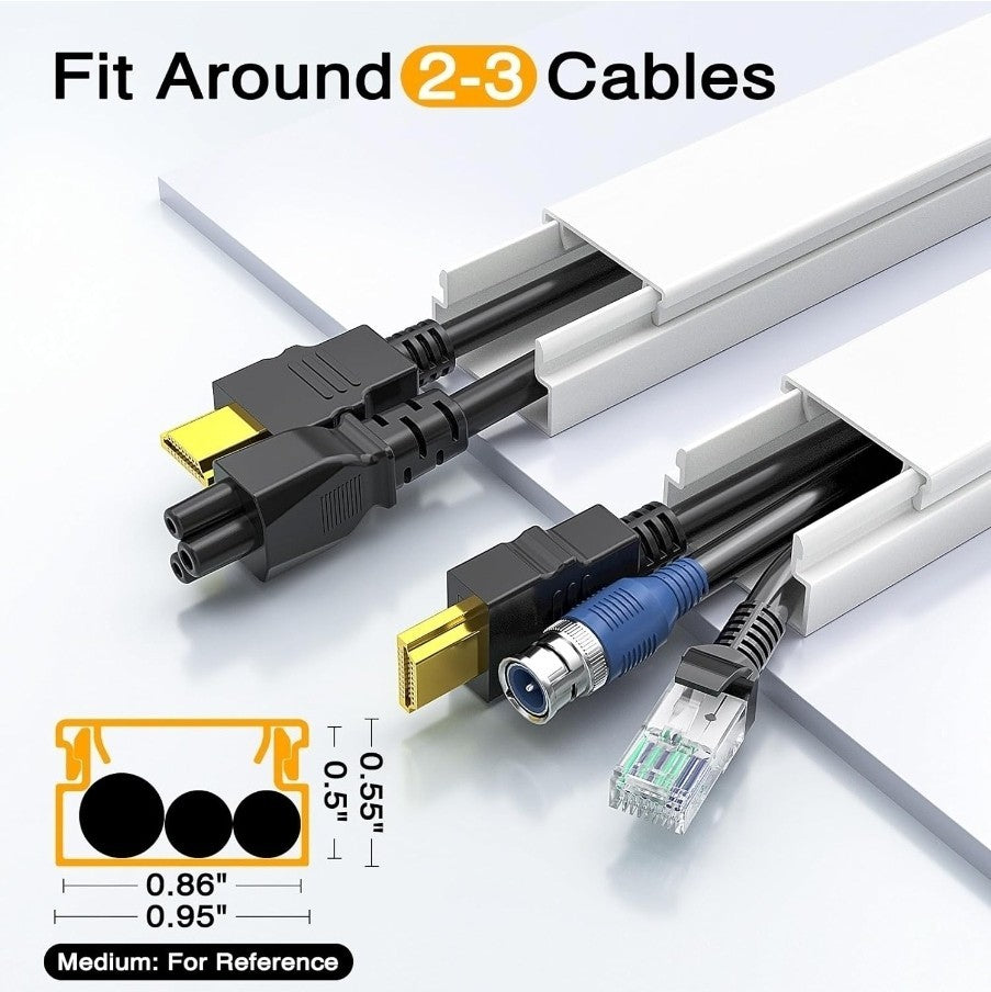 Delamu Cord Hider, 157in Wire Covers for Cords on Wall, Premium Cable Hider Cord