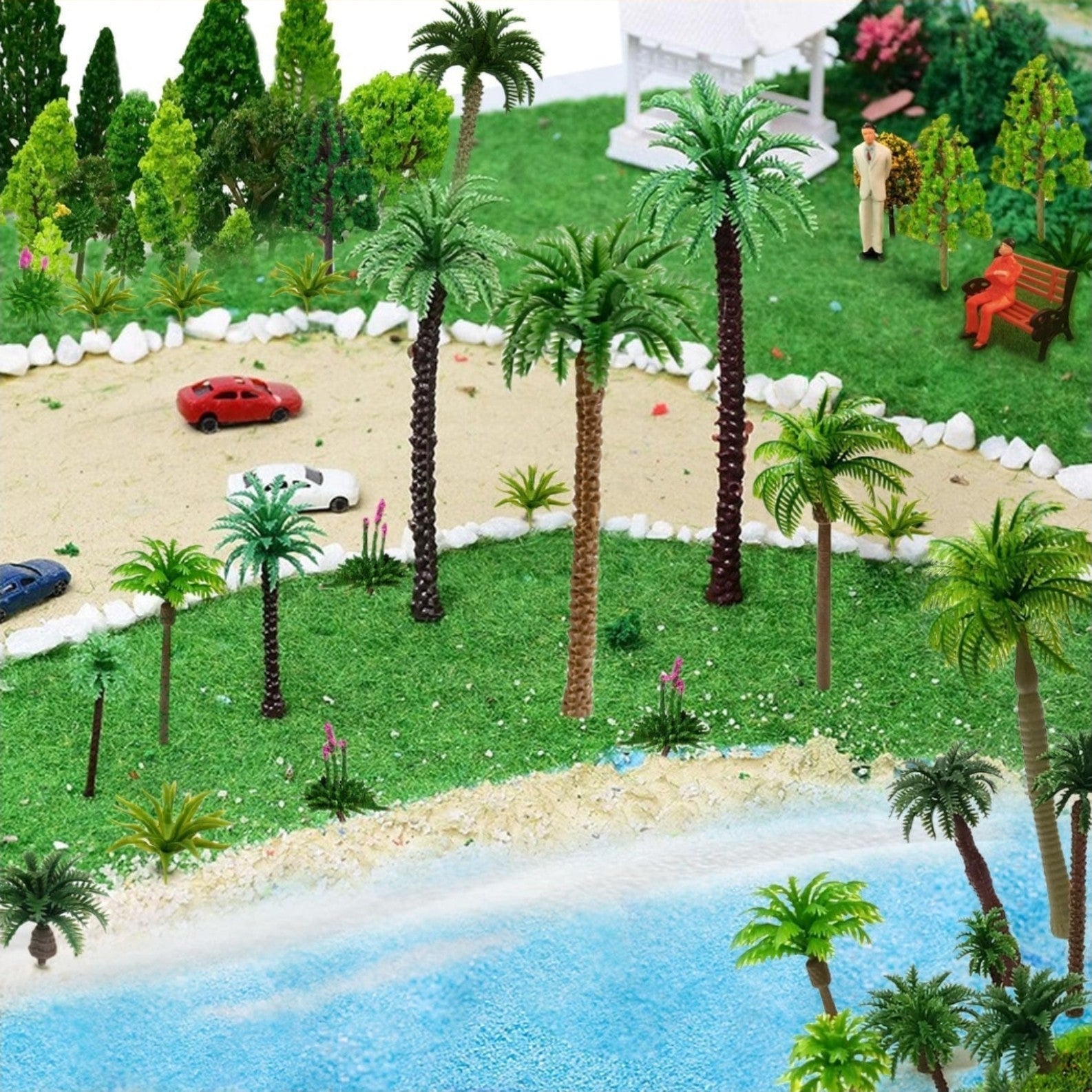 Model Trees, Miniature Palm Trees, 38Pcs, Architecture Tree, Rainforest with ...