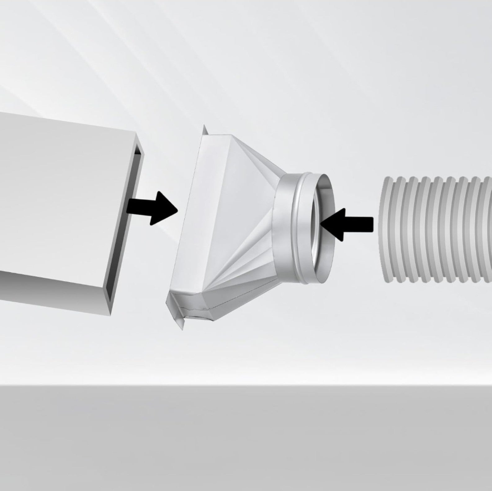 3-1/4 x 10 x 6 Rectangular to Round Duct Vent Range Hood Universally Compatible