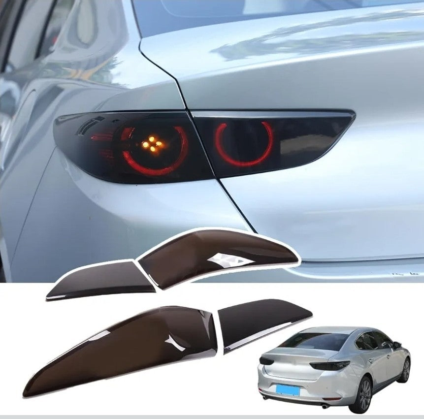 Smoked Tail light Tint Cover Blackout Overlay Lens Fits 2020-2024 Mazda 3 Sedan