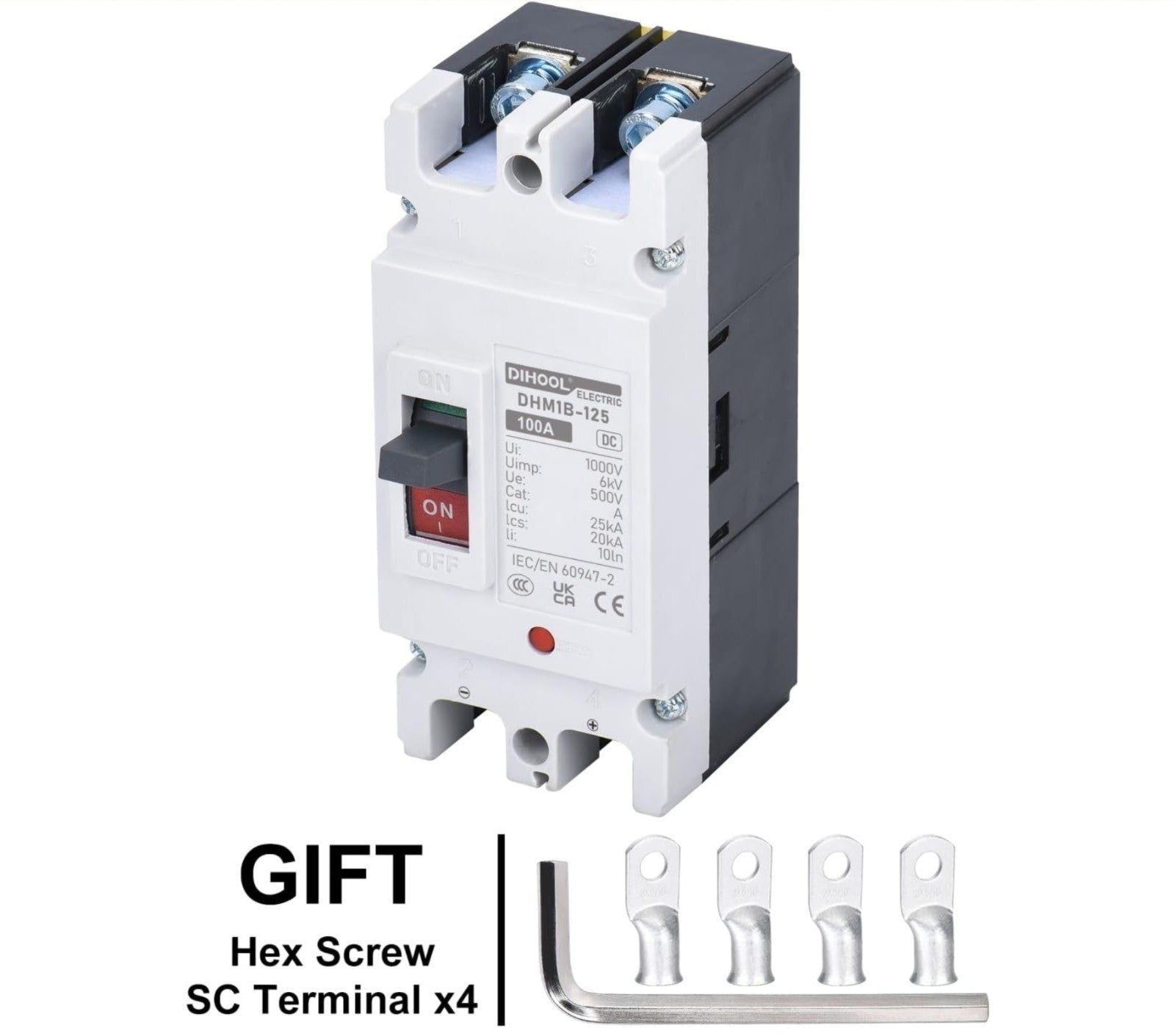 DC Main 100 Amp Circuit Breaker, Battery Disconnect Switch 500V, Master Switc...
