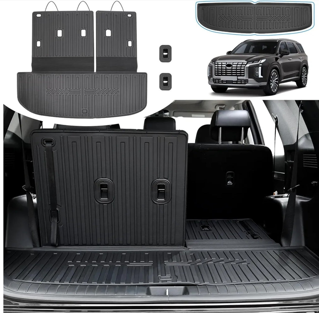 Fits 20-25 Hyundai Palisade TPE All Weather Trunk Mat & Backrest Mat Cargo Liner