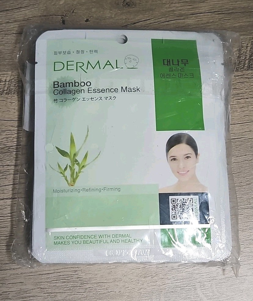 Dermal Mask 10 Pack Bamboo Collagen Essence Mask 10 Sheets