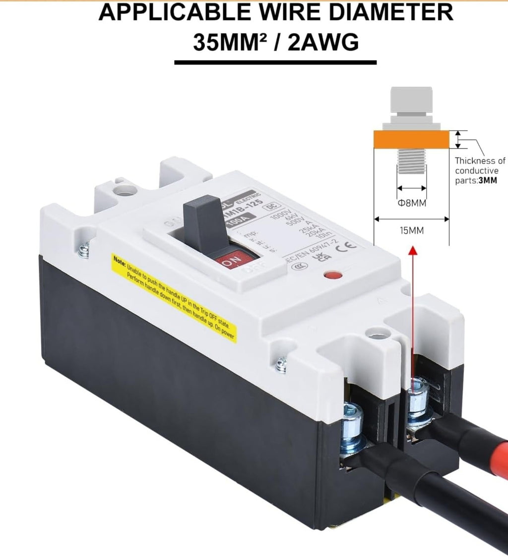 DC Main 100 Amp Circuit Breaker, Battery Disconnect Switch 500V, Master Switc...