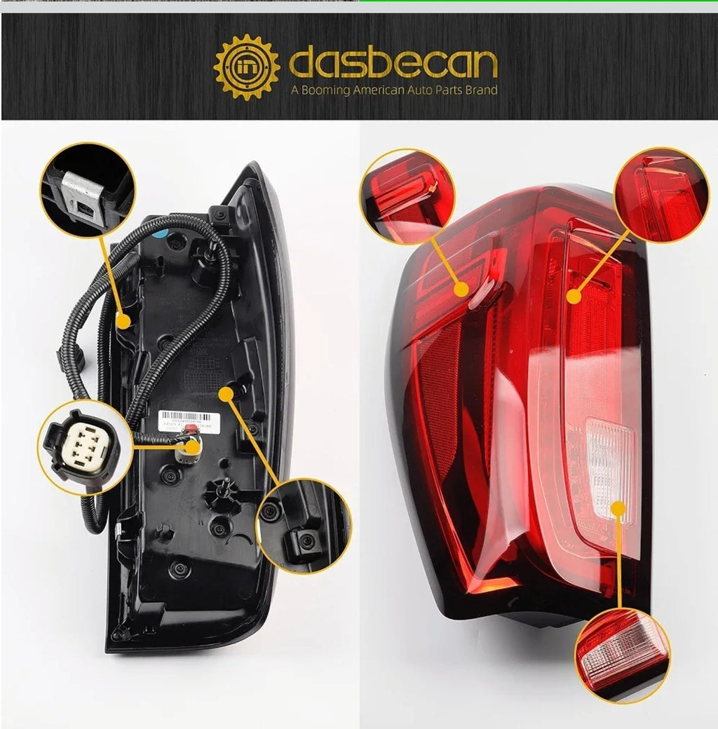 Left Driver Side Tail Light Assembly Rear Lamp LED Type for 2019-2023 GMC Sierra