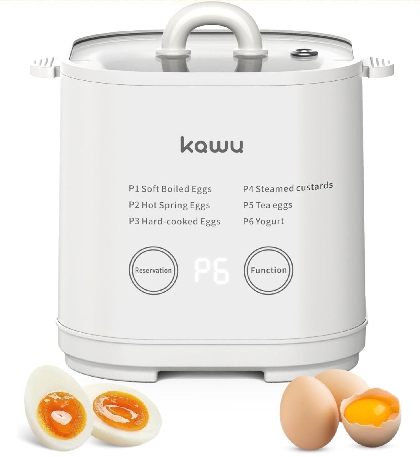Rapid Egg Cooker, 6 In 1 Easy-To-Peel, Hard, Medium, Soft Boiled Eggs, Yogurt