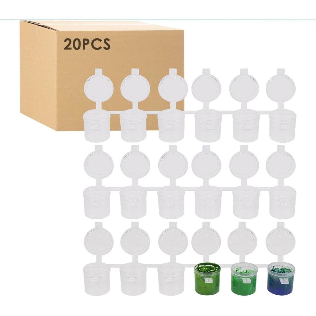 20pcs Paint Cups for Paint Storage Containers mini Plastic Paint cups For Art