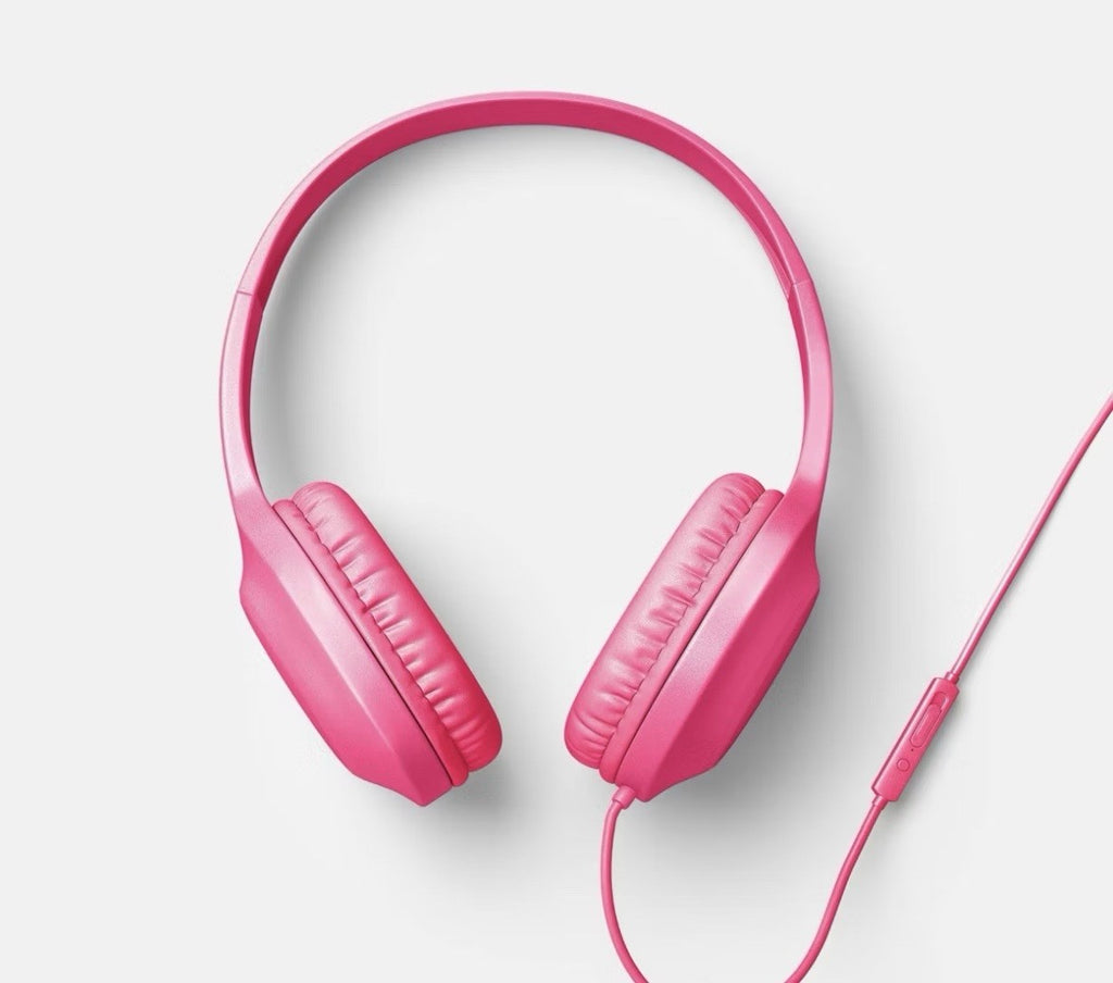 Heyday Wired Headphones - NEON PINK - New In Box Sealed 3.5mm Aux Plug