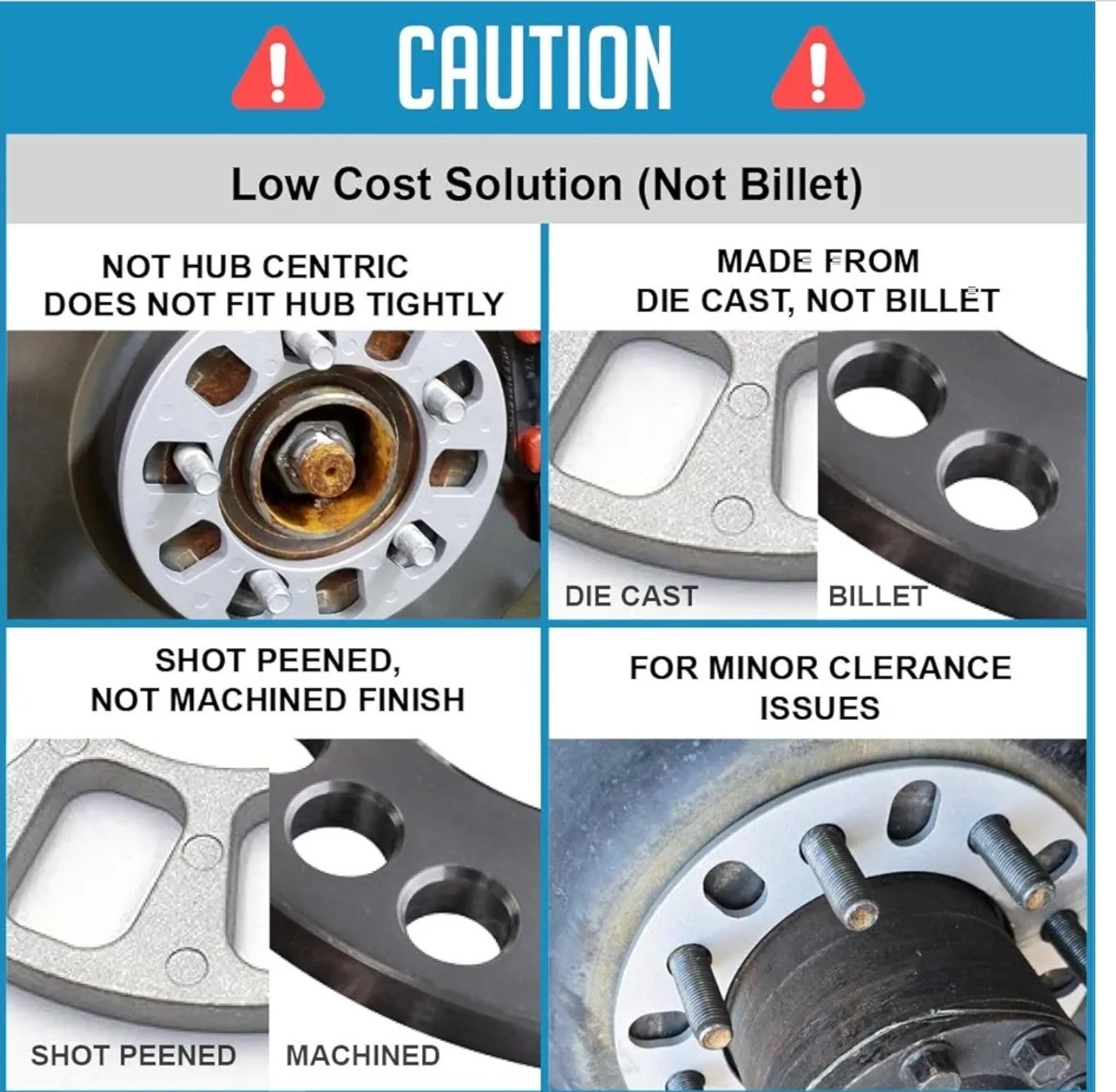 1/2 inch (12mm) 5x5.5 and 6x5.5 Wheel Spacers Compatible with 1/2 inch thick