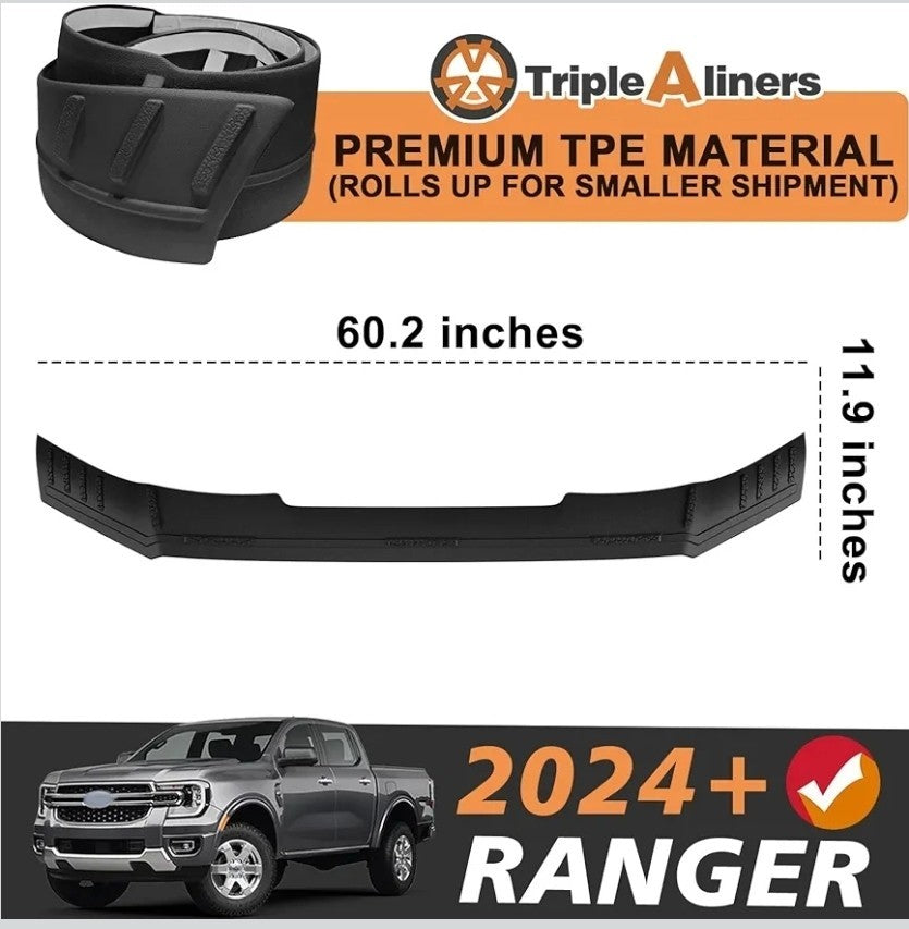 Low Profile Hood Shield Protector Bug Deflector for 2024 2025 2026 Ford Ranger