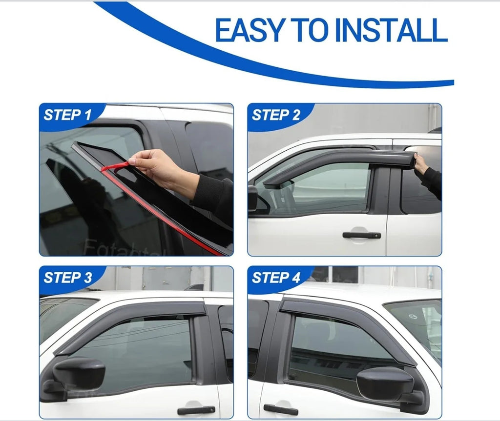 2pcs Side Window Rain Guards Sun Visor Deflectors Fits Nissan Frontier 2022+