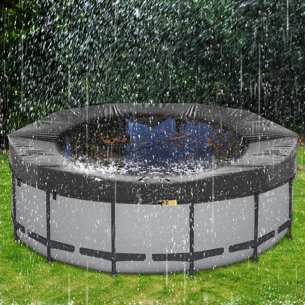 Round Pool Cover Heavy Duty Winter Pool Cover for 15 FT Above Ground Pool Black