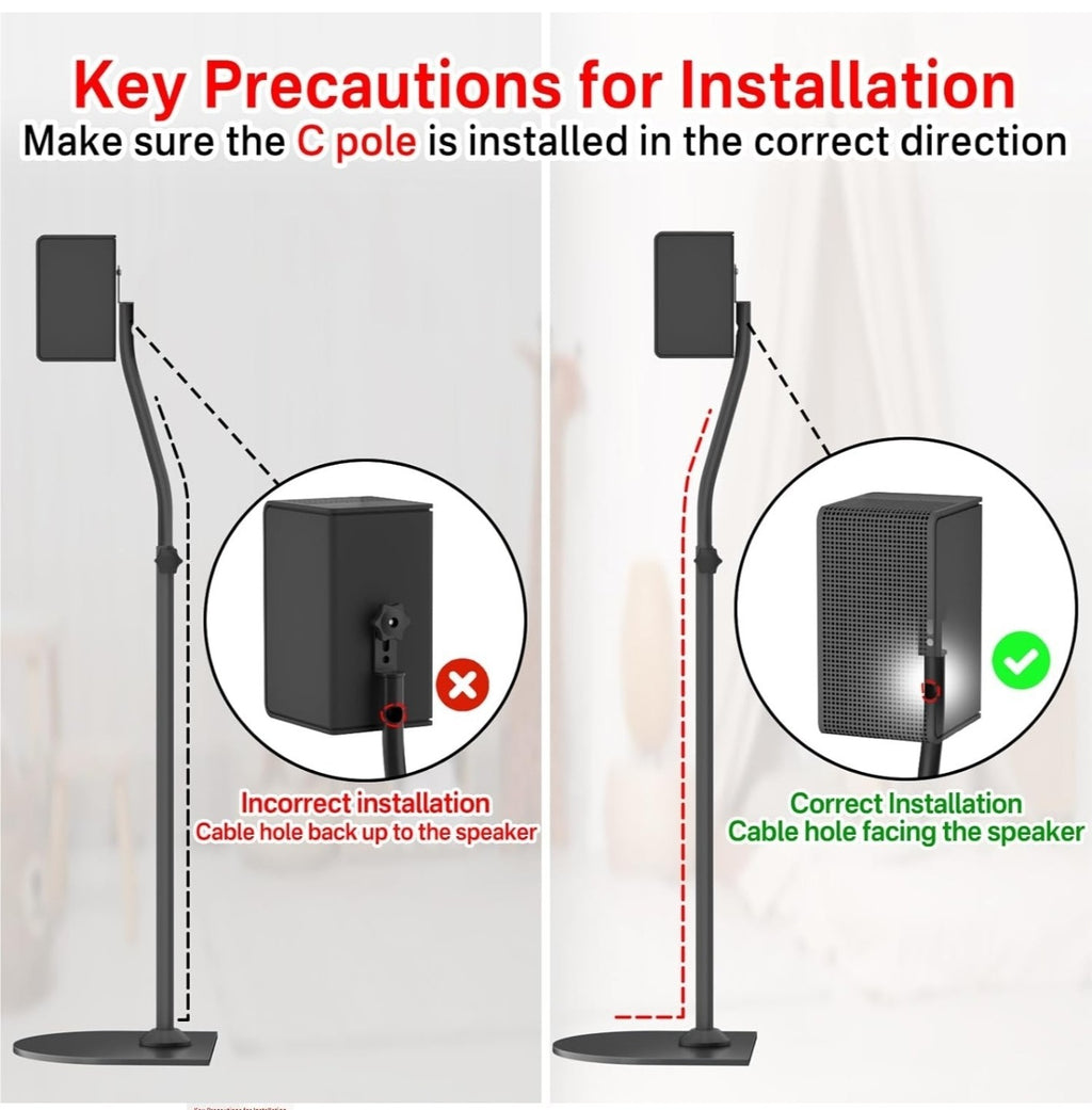 Speaker Stands Pair for Samsung HW-Q990C HW-Q990D Rear Speaker Stand with Wall M